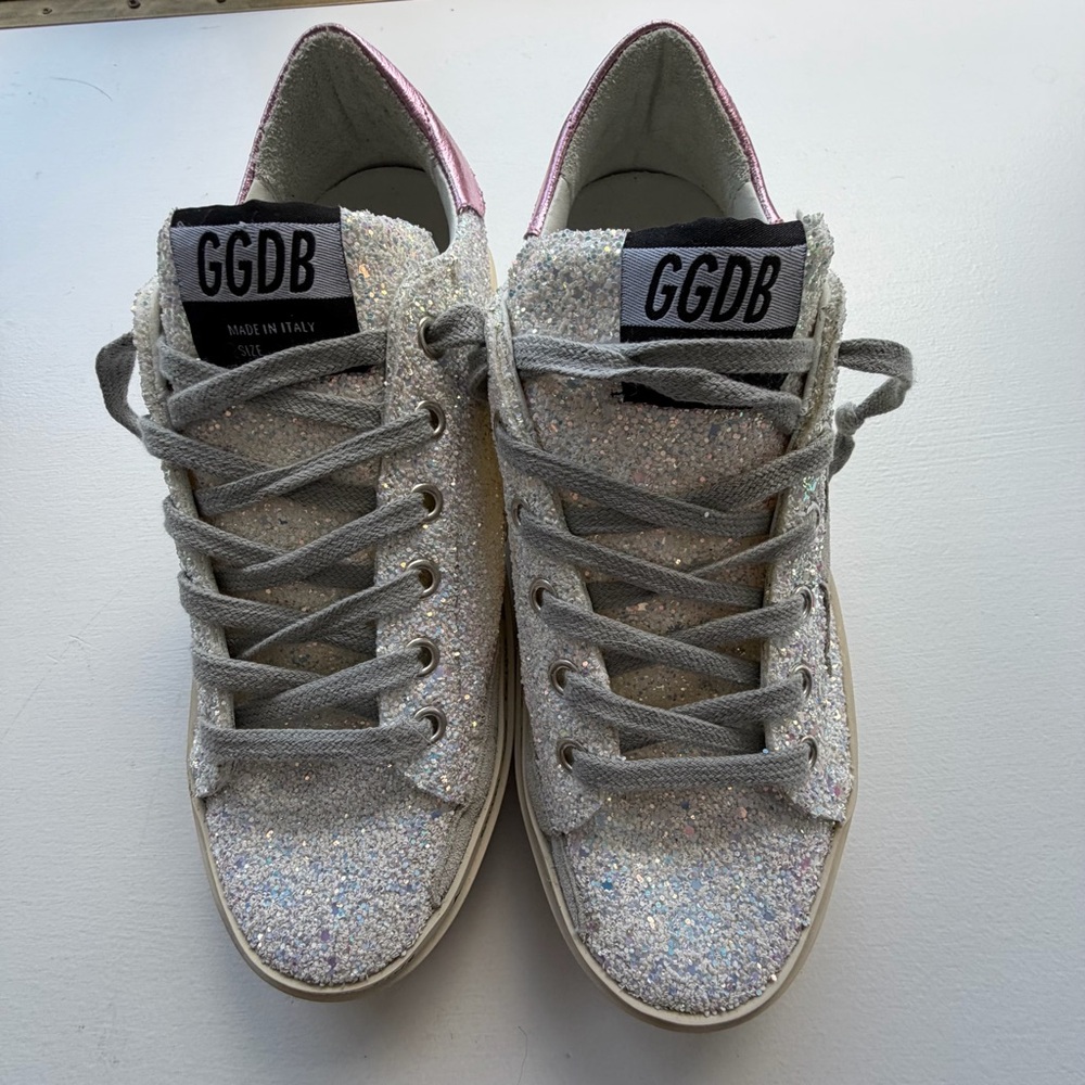 Golden Goose Deluxe Brand Women's Glitter Sneakers - Silver and Pink